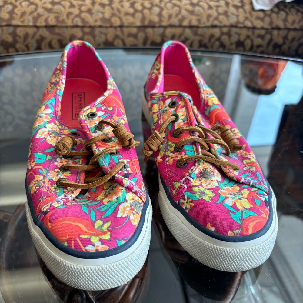 womens colorful Sperry's